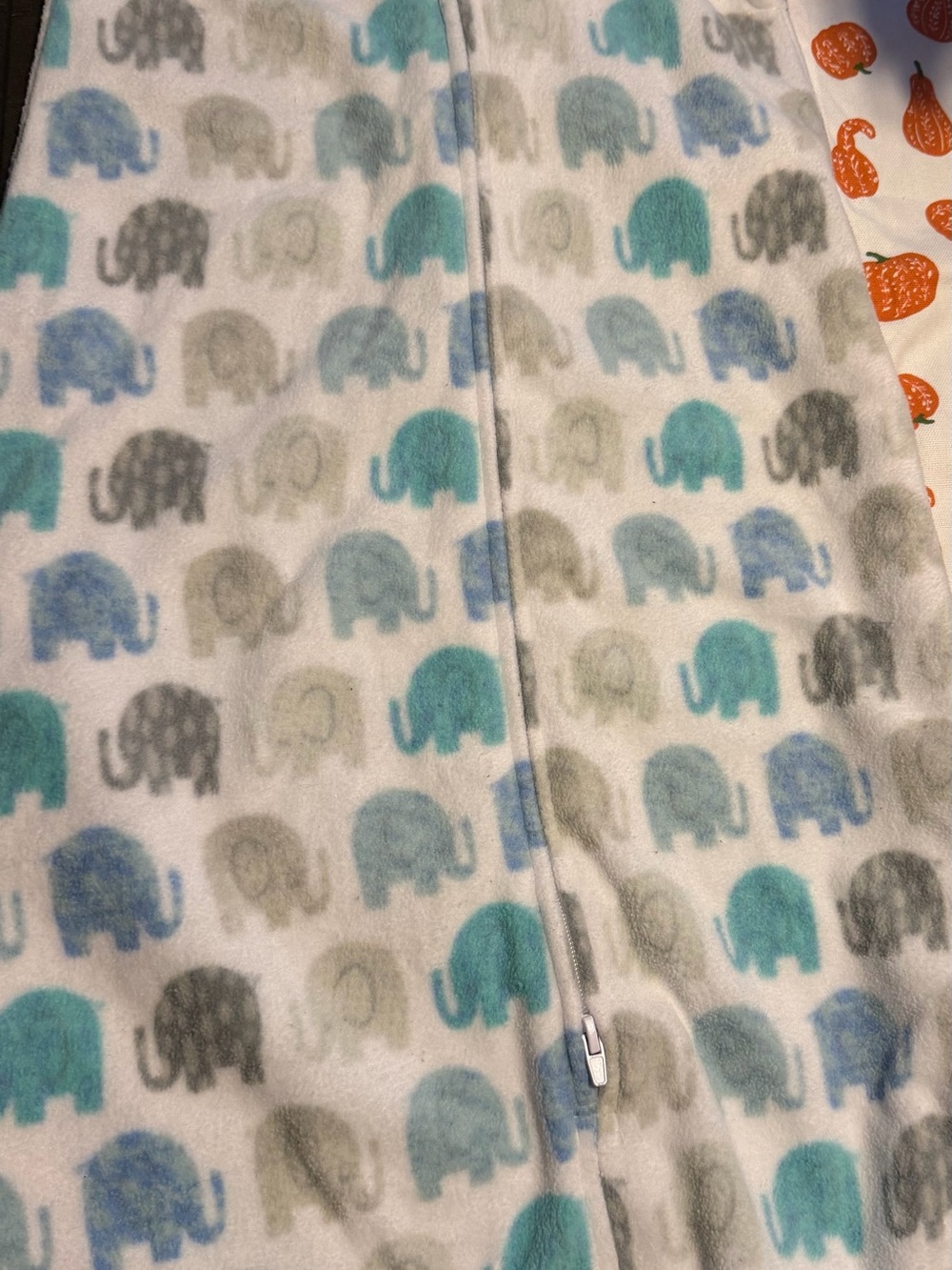 Halo Fleece Sleep Sack with Teal, Blue & Gray Elephant Print